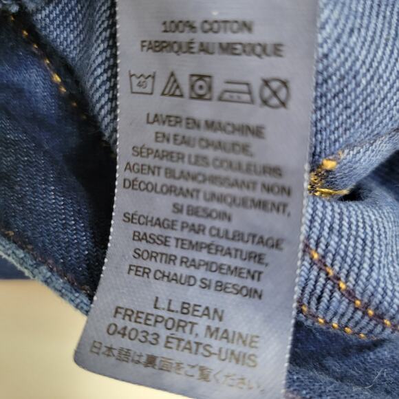 L.L. Bean Women's Petite Original Fit 5 Pocket Dark Denim Jeans 14 Pet 32 x 27 - Picture 6 of 8